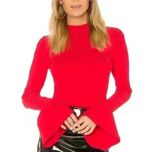 NWT Diane von Furstenberg Flutter Sleeve Mock Neck Sweater